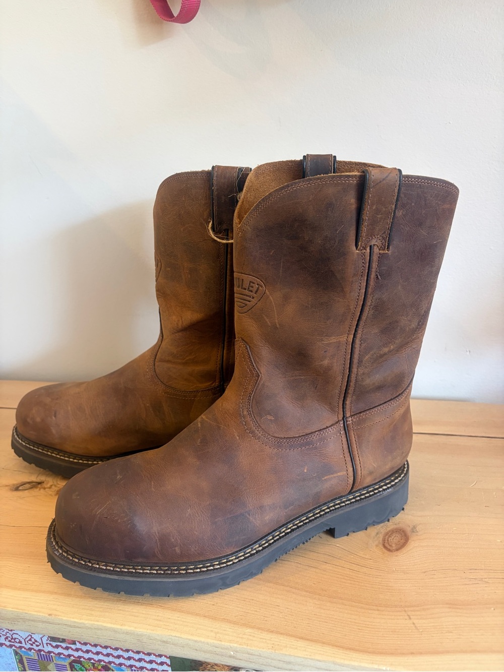 Brown Boulet Work Steeltoe Cowboy Boots for Men - Picture 5 of 14